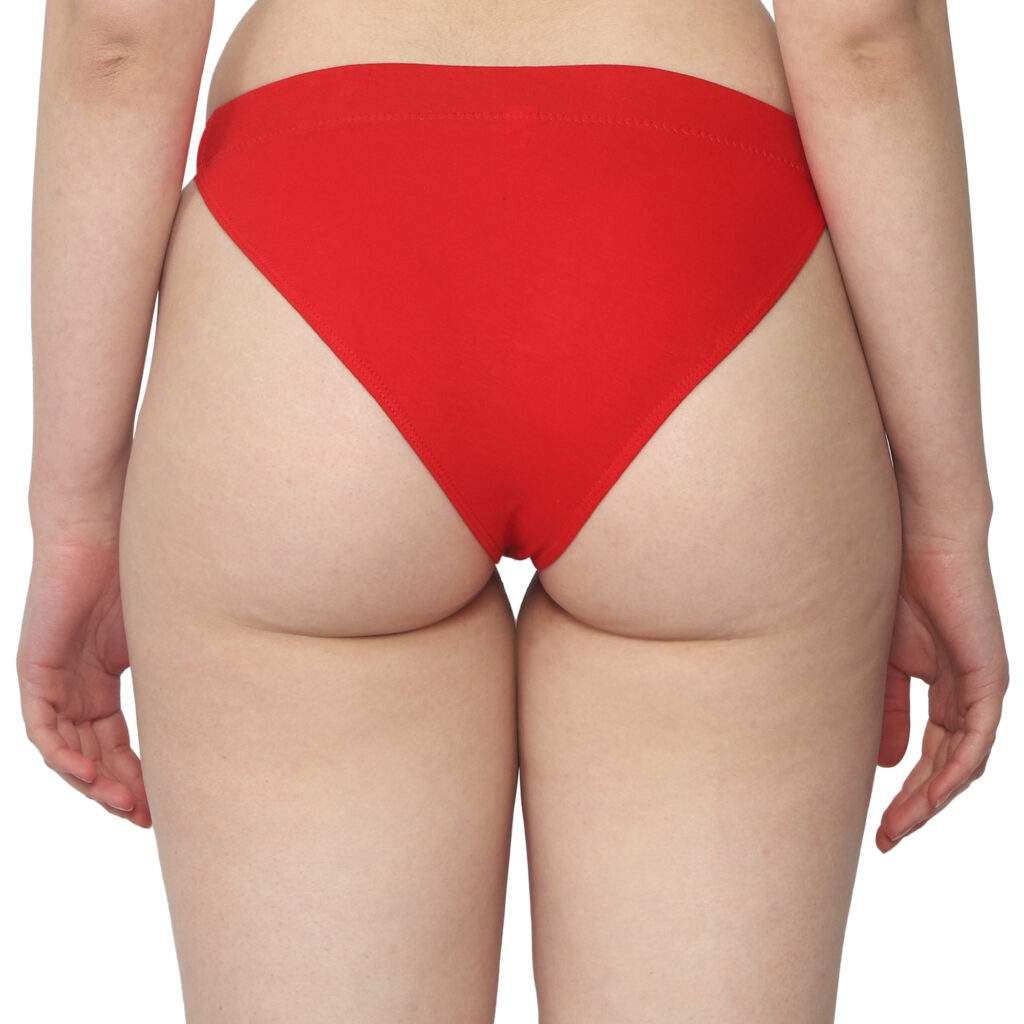 Intimantic Mid Rise Soft Cotton Tanga Panty Red Cotton Spandex