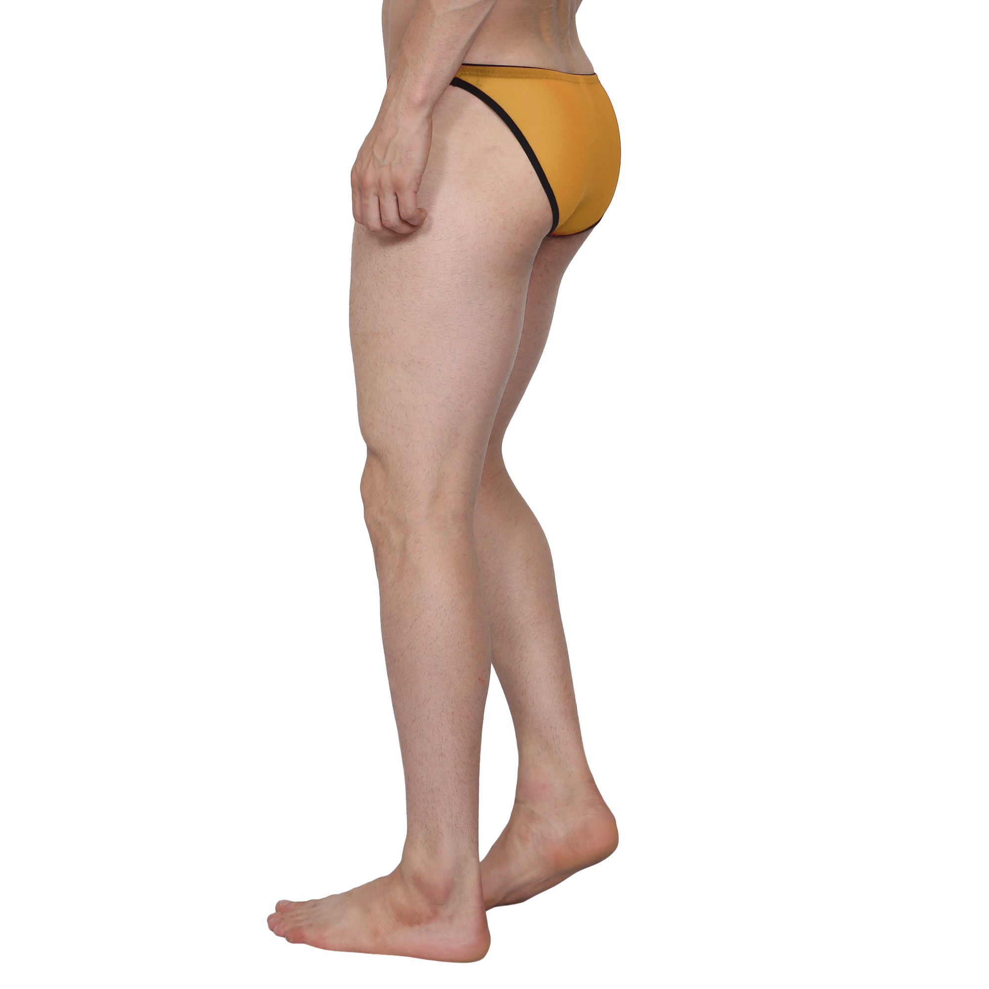 Intimantic Men Solid Tanga Brief 100% Smooth Cotton Yellow