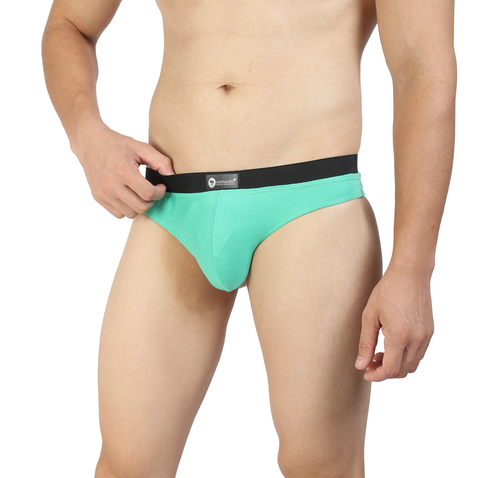 Intimantic Mid Rise Soft Cotton Bikini Panty Sea Green 95% Cotton 5% Spandex  – Intimantic