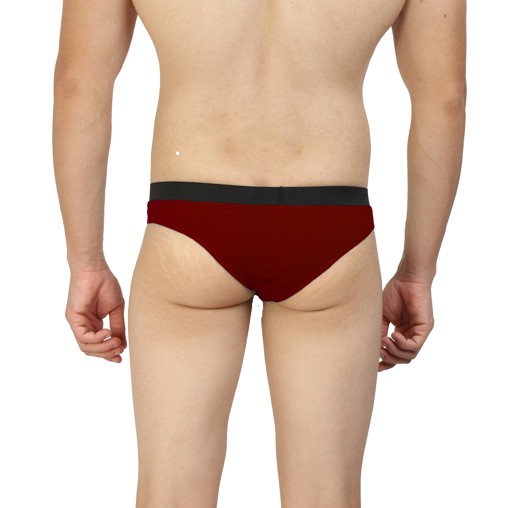 JEATHA Men's Sexy Elastic Ruched Back Bulge Pouch Bikini Briefs Underwear  Swimwear