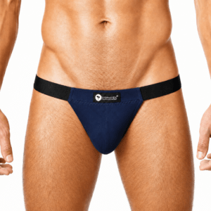 Intimantic Men Solid Thong Brief 95% Cotton 5% Spandex Navy Blue