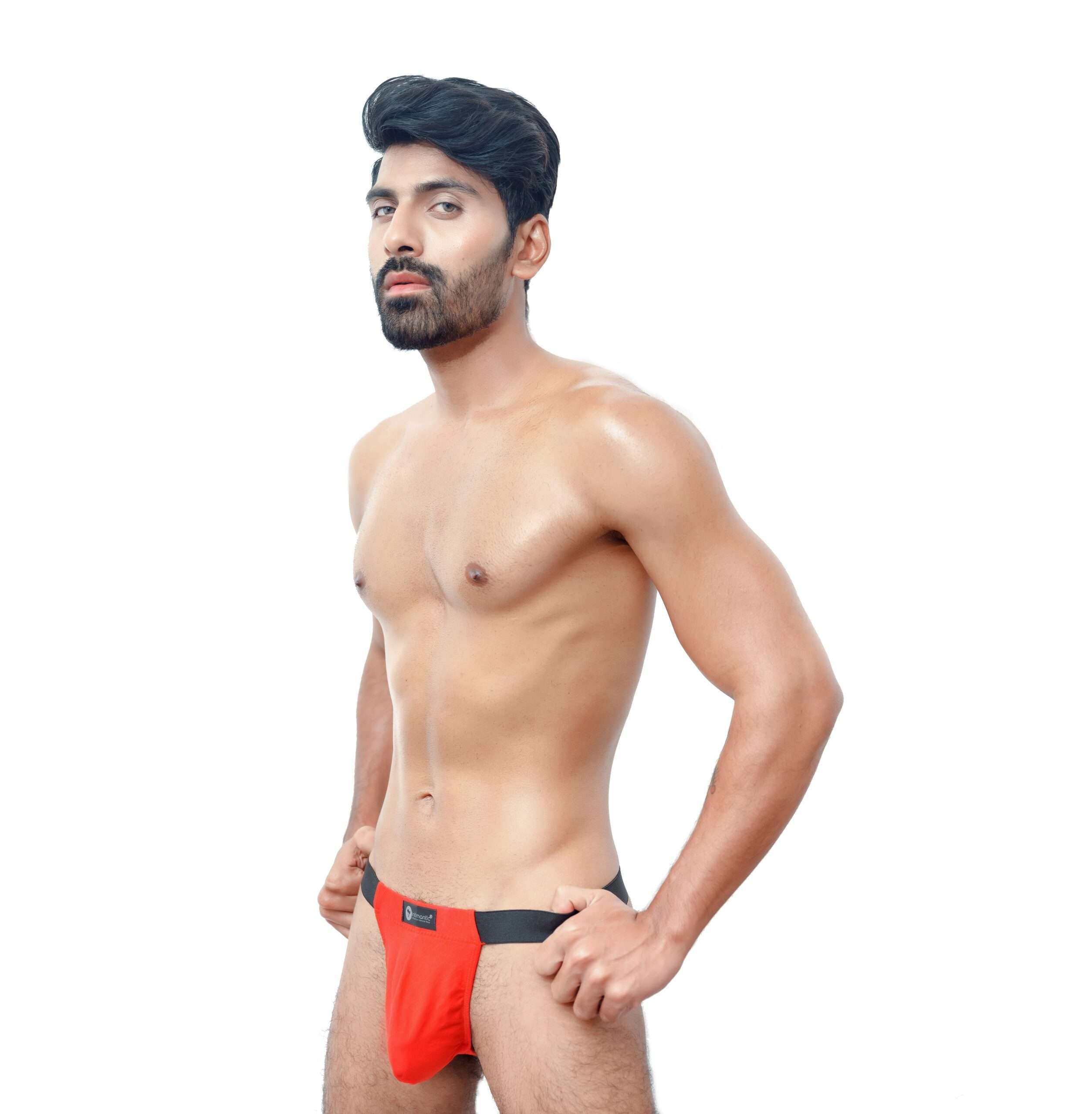 Intimantic Men Solid Thong Brief 95% Cotton 5% Spandex Red