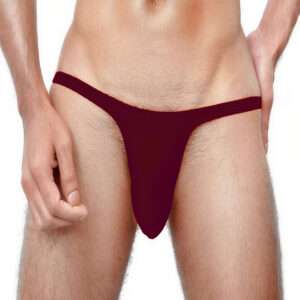 Intimantic Sexy Body Hugging Stringy Brief Maroon 95% Cotton 5% Spandex