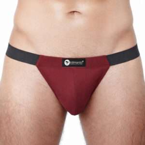 Intimantic Men Solid Tanga Brief 95% Cotton 5% Spandex Maroon